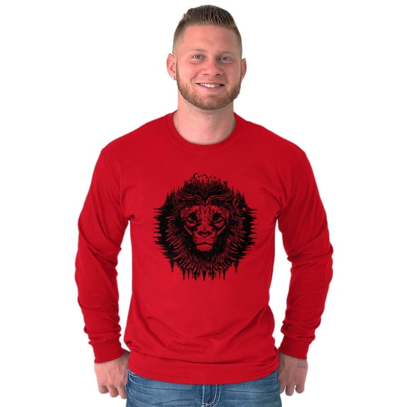 Lion Jungle Symbolic Spirit Animal Long Sleeve TShirt Men Women Brisco Brands X