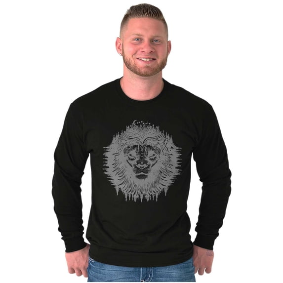 Lion Jungle Symbolic Spirit Animal Plus Size Long Sleeve Graphic Tee Shirt Brisco Brands 2X