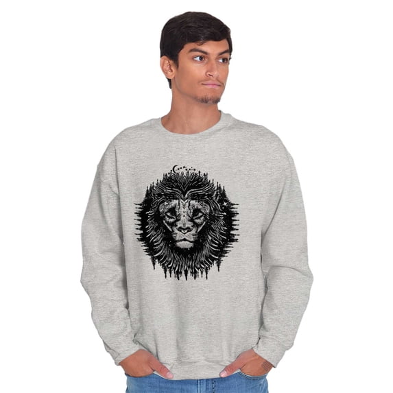 Lion Jungle Symbolic Spirit Animal Unisex Plus Fleece Graphic Sweatshirt Brisco Brands 2X