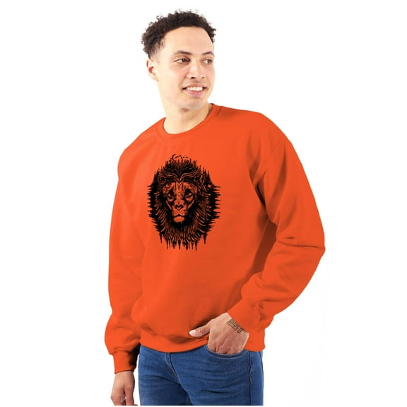 Lion Jungle Symbolic Spirit Animal Unisex Plus Fleece Graphic Sweatshirt Brisco Brands 3X