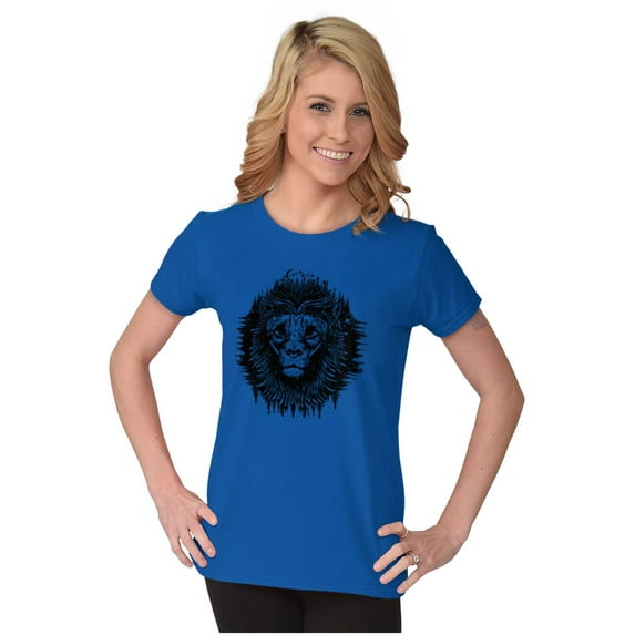 Lion Jungle Symbolic Spirit Animal Womens Slim Fit Graphic Tee Brisco Brands L