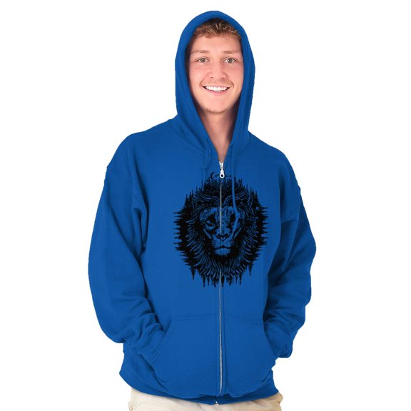 Lion Jungle Symbolic Spirit Animal Zip Up Hoodie Men's Women's Brisco Brands X