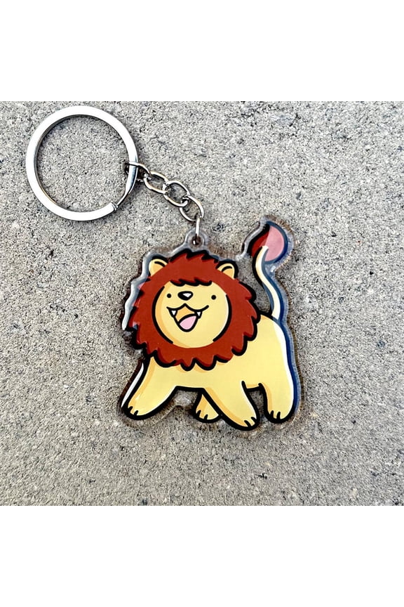 Lion Keychain | Kawaii Acrylic Charm | Kawaii keychain | cute lion keychain | roaring lion keychain | safari animals | zoo animal | big cats (1 keychain)