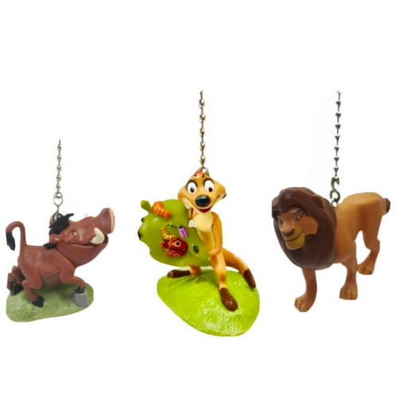 Lion King Adult Simba Timon & Pumbaa 3 Fan Lamp Light Pull Chain Figure Figurine New