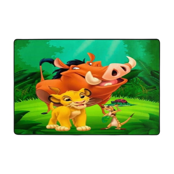 Lion Kin Area Rug Cartoon Rugs Non-Slip Soft Carpet Soft Floor Mats for Home Decor Living Room Bedroom Mat 36"X24"