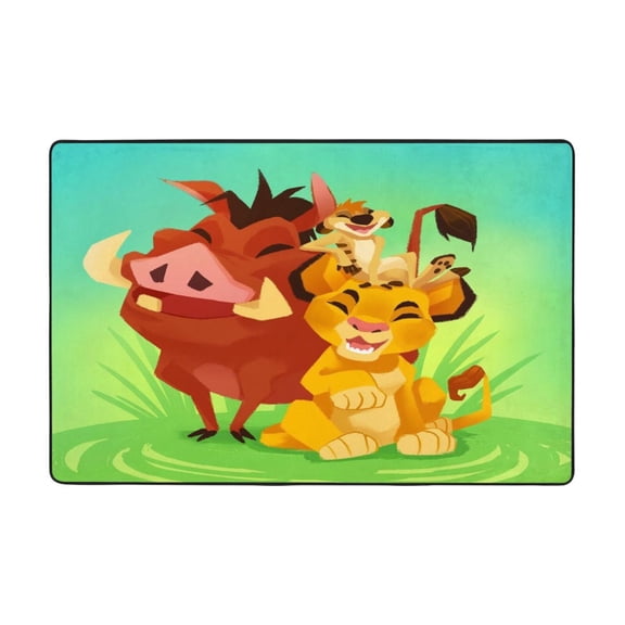 Lion Kin Area Rug Cartoon Rugs Non-Slip Soft Carpet Soft Floor Mats for Home Decor Living Room Bedroom Mat 36"X24"