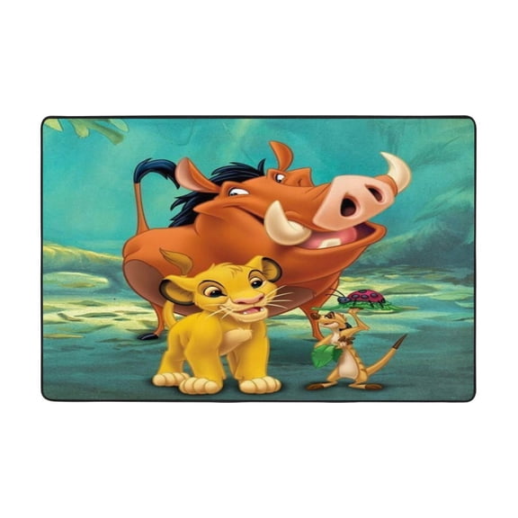 Lion Kin Area Rug Cartoon Rugs Non-Slip Soft Carpet Soft Floor Mats for Home Decor Living Room Bedroom Mat 36"X24"