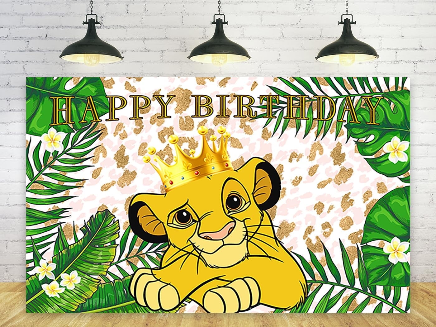 The Lion King Backdrop for Birthday Party Decorations, Wild Jungle Background for Baby Shower Party Cake Table Decorations Supplies, The Lion King Theme Banner, 5x3FT