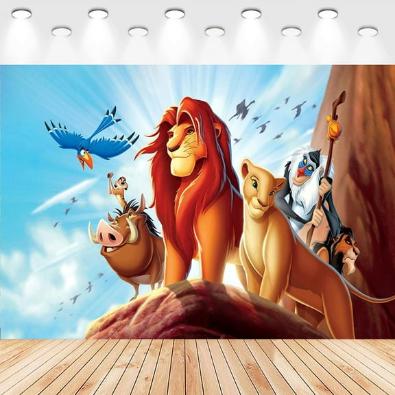The Lion King Backdrop for Birthday Party Decorations, Wild Jungle Background for Baby Shower Party Cake Table Decorations Supplies, The Lion King Theme Banner, 5x3ft