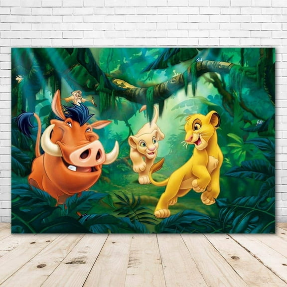 Lion King Backdrop for Photography 7x5FT Jungle Safari Lion King Baby Shower Background for Boy Vinyl Happy Birthday Wild One Themed Backdrops for Kids