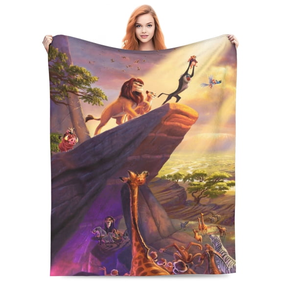 Lion Kin Bed Blanket 3D Printed Throw Blanket Lightweight Super Soft Air Conditioning Room All Season Blanket Sofa Couch Bed Fans Cartoon Blanket 40"x30"