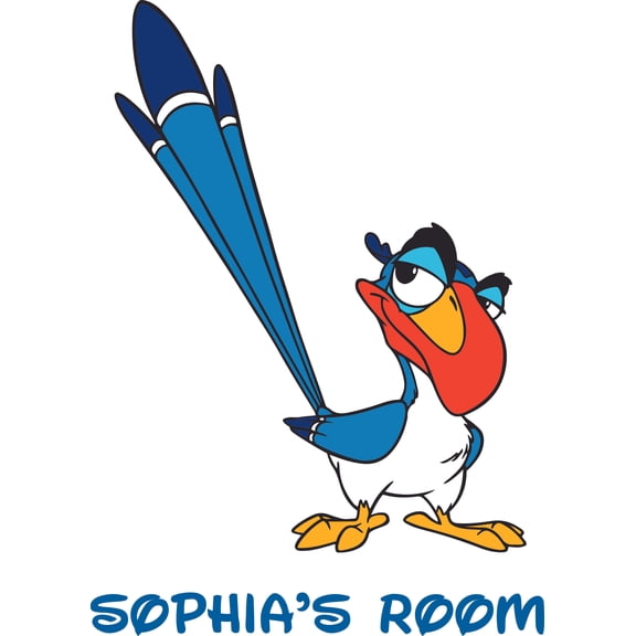 Lion King Bird Zazu Birds Animal Customized Wall Decal - Custom Vinyl Wall Art - Personalized Name - Baby Girls Boys Kids Bedroom Wall Decal Room Decor Wall Stickers Decoration Size (20x12 inch)