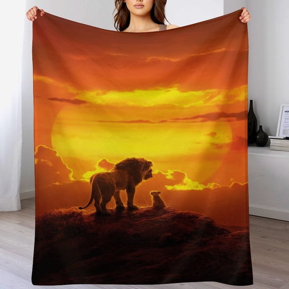 The Lion King Blanket, Soft Cozy Fluffy Plush Throw Blanket for Boys Girls Young Adults, Warm Flannel Blanket for Living Room Bedroom Couch Bed 30"x40"