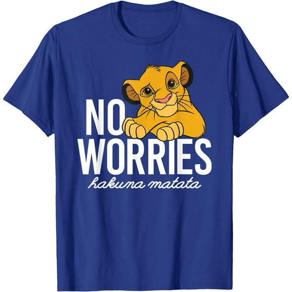 Lion King Classic No Worries Simba DTG Print Unisex T-Shirt