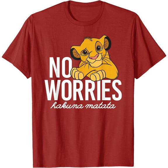 Lion King Classic No Worries Simba DTG Print Unisex T-Shirt