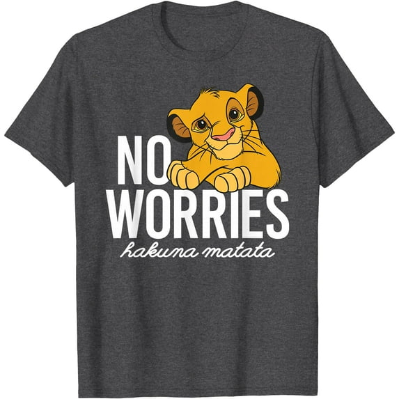 Lion King Classic No Worries Simba DTG Print Unisex T-Shirt