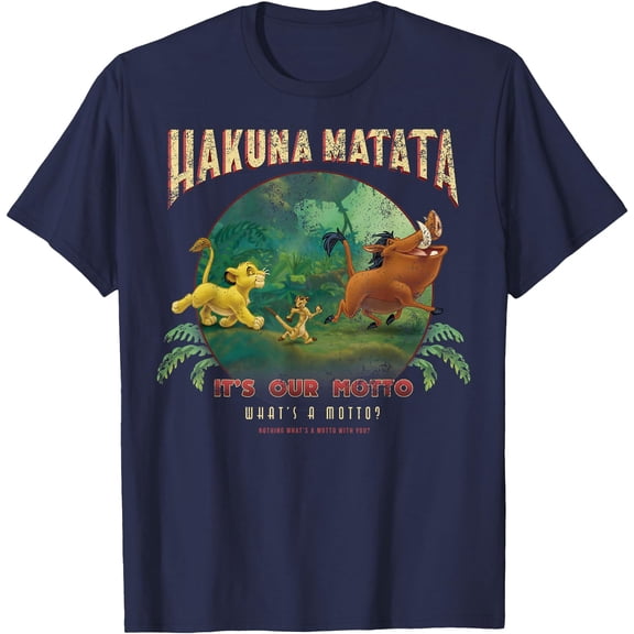 Lion King Hakuna Matata Motto Simba Timon Pumbaa DTG Print Unisex T-Shirt