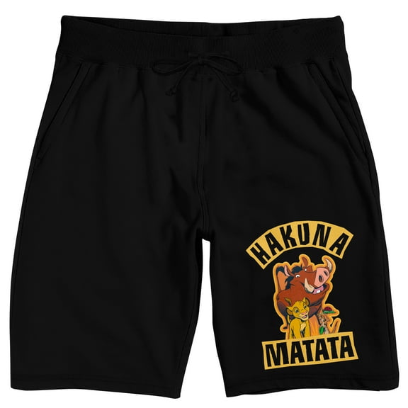 Lion King Hakuna Matata on Black Adult Lounge Short-Medium