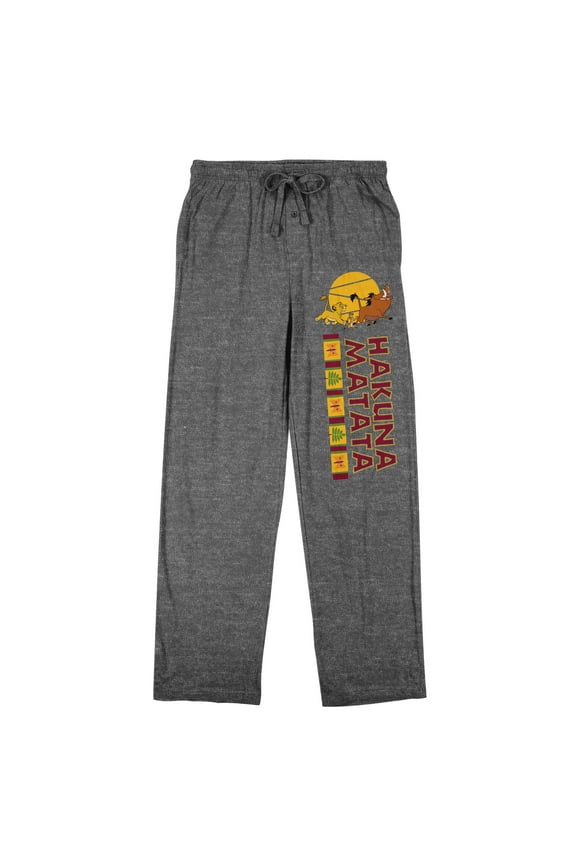 Lion King Hakuna Matata on Heather Gray Adult Sleep Pant-XXL