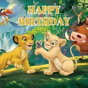 Lion King Happy Birthday Party Backdrop, Baby Shower Cake Table Decoration Supplies Themed Banner (5X3FT