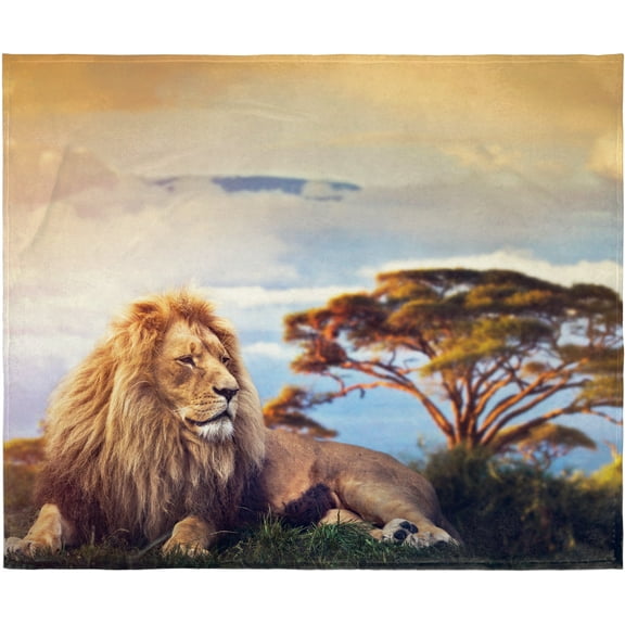 Lion King Of The Jungle Blanket Super Soft Silk Touch Plush Fleece Throw 50" X 60"