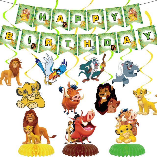 Lion King Party Decorations,Lion HP29 King Banner,Hanging Swirls and