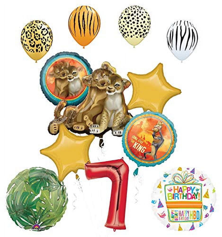 MAYFLOWER DISTRIBUTING Lion King Party Supplies 7th Birthday Balloon Bouquet Decorations