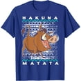 thumbnail image 1 of Lion King Pumba Ugly Christmas Holiday DTG Print Unisex T-Shirt,Royal Blue Color,Size YS, 1 of 5