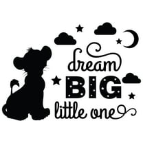 The Lion King Quotes Wall Decal - Dream Big Little One | 20" x 20" DIY Little Simba Night Sky Design Home Art Vinyl Adhesive Decor Stick And Peel Removable Kids Bedroom Living Room Decoration Sticker