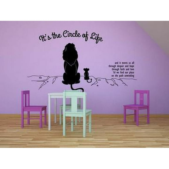 The Lion King Quotes Wall Decals For Kids Rooms Simba Mufasa Decor Boys Girls Children Creative Animated Vinyl Decal Removable Stickers for Bedroom Artwork Child Favorite Decoration Size (12x17 inch)