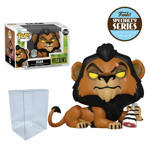 Lion King: Scar W/ Meat Specialty Series Funko Pop with Protector Bundle - Includes Lion King: Scar W/ Meat Specialty Series #1144 Vinyl Figure with Blue Salamander Emporium Plastic Protector Case