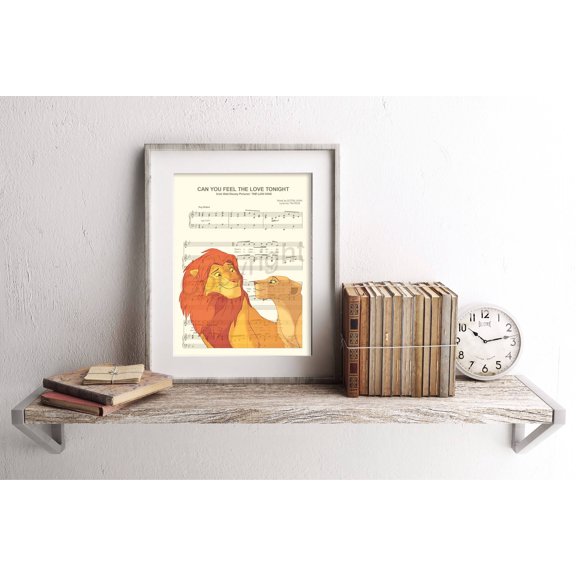 Lion King Simba And Nala Sheet Music Art Print