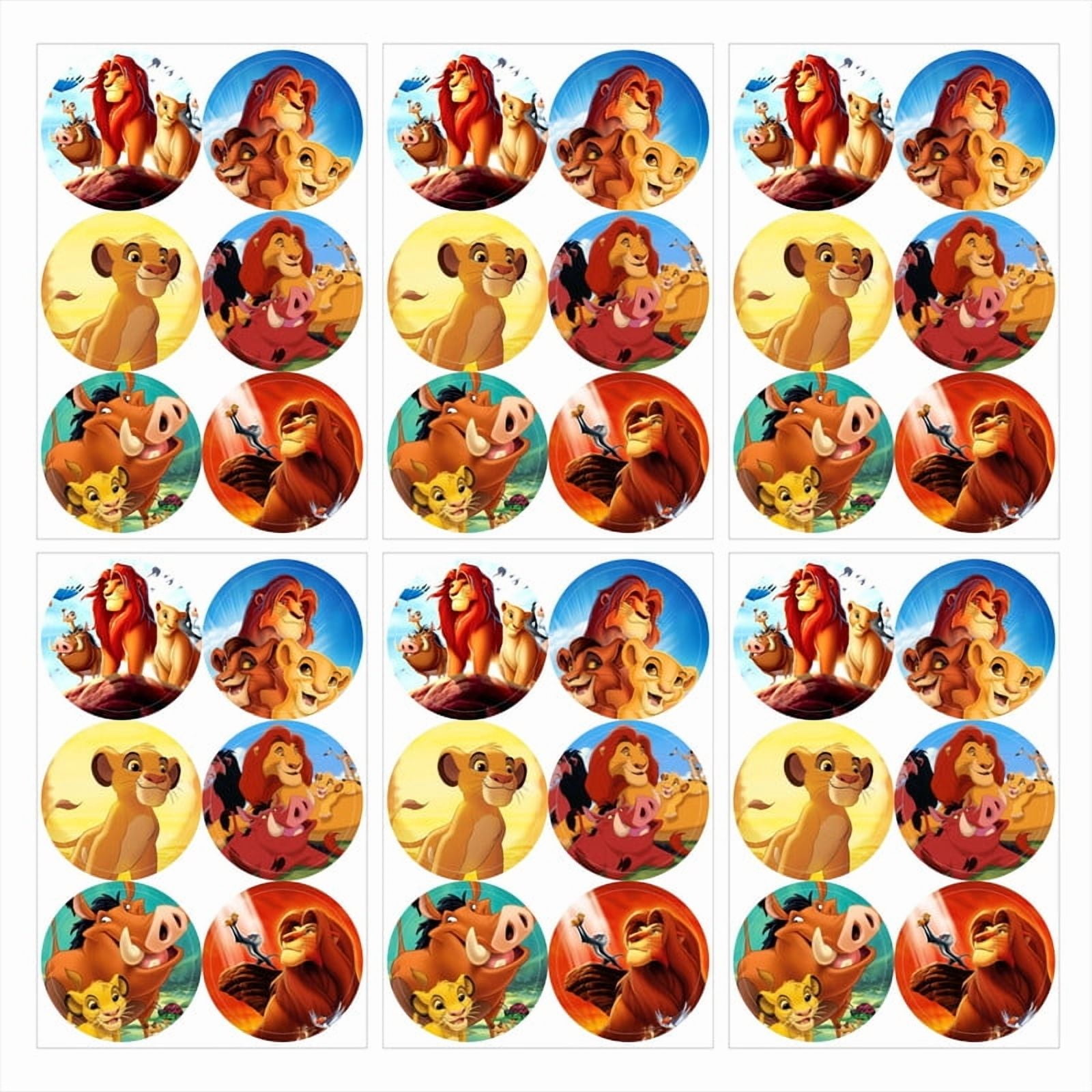Lion King Simba Stickers Labels Birthday Party Favors Thank You Themed Round Circle Baby Shower 60pcs