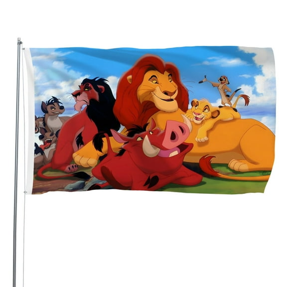 Lion King Simba-themed Printed Flag Perfect gift for fans, friends, and family members, and suitable for indoor and outdoor activities, party decorations.48"x71" (120cm180cm)