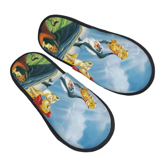 Lion King Slippers for Women Men Cotton Home Slippers Soft Fleece For Indoor Outdoor