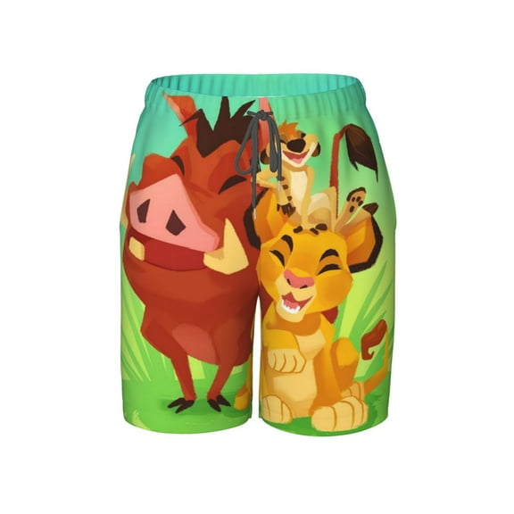 Lion King Swim Trunks For Boys Beach Short With Drawstring Swimsuit Pants