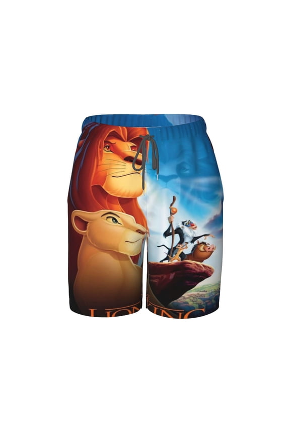 Lion King Swim Trunks For Boys Beach Short With Drawstring Swimsuit Pants