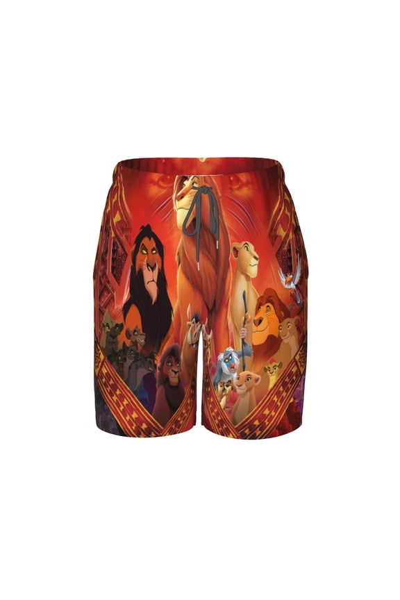 Lion King Swim Trunks For Boys Beach Short With Drawstring Swimsuit Pants