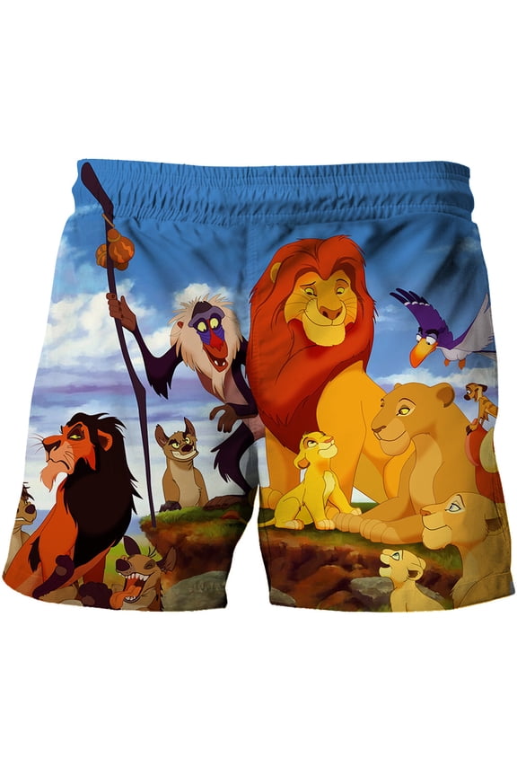 Lion King Swim Trunks Swim Shorts 3D Print Little Boys Quick Dry Beachwear