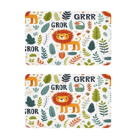 Lion Leaves Branches Strong Fridge Magnets Refrigerator Magnets Sticker Decor for Whiteboards Locker 4"x2.5" 2 Pack