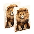 thumbnail image 1 of Lion Leaves Browm Ring Binder Notebook Journey Note Diary College Ruled Spiral Notebook Study Loose Leaf Paper A5 60 Pages, 1 of 8