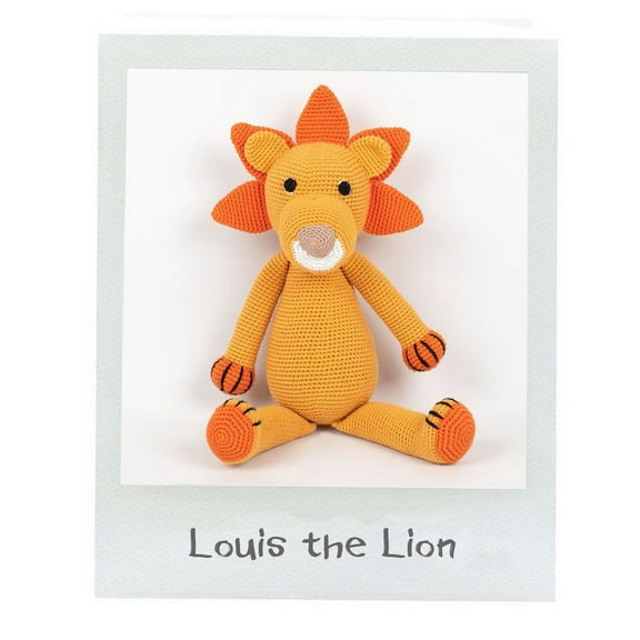 Lion Leo Stuffed Animal Doll Cuddoll Plush Toy First Birthday Baby Gift handmade organic washing machine safe knit doll rag cuddle kind