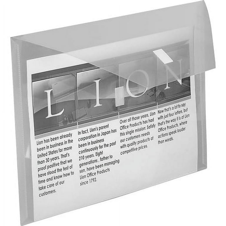 Lion 22070CR Letter Recycled Vinyl File Pocket - 8 1/2 Lion 22070CR Letter Recycled Vinyl File Pocket - 8 1/2