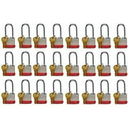 Lion Locks 24 Keyed Alike Padlocks with 2" Long Shackle, 48 Keys - Padlocks for Outdoor Use
