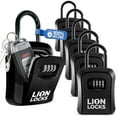 Lion Locks Key Lock Box 6 Pack, Small Lock Box with Custom Code