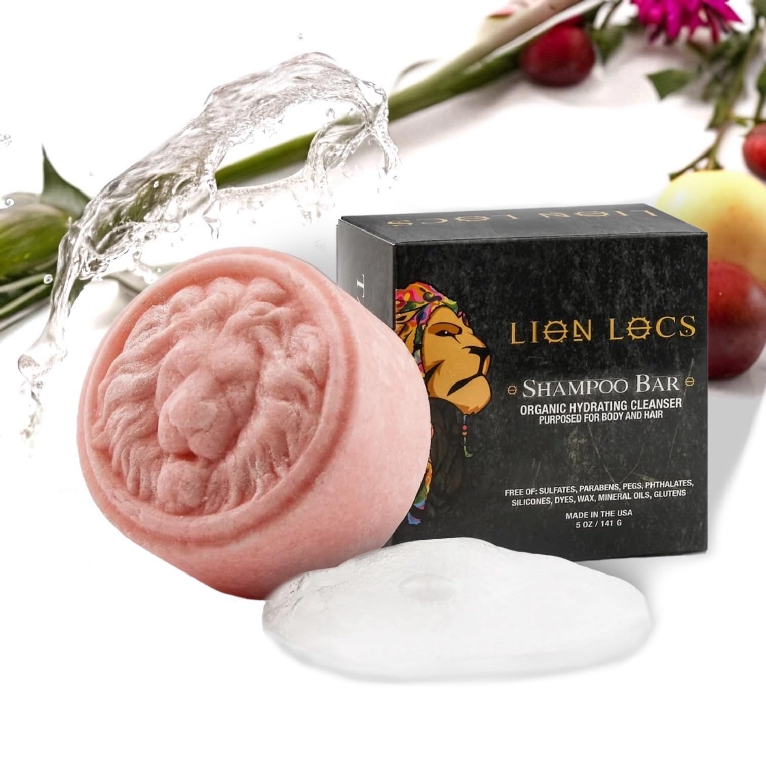 Lion Locs Shampoo Bar & Conditioner Works for All Hair Types Dreadlocks, Microlocs