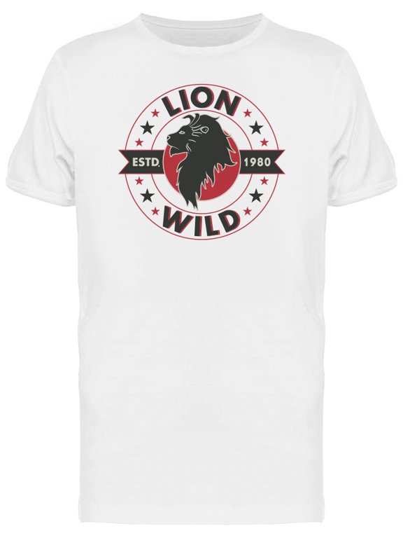 Lion Logo Estd 1980 Wild T-Shirt Men -Image by Shutterstock, Male Medium