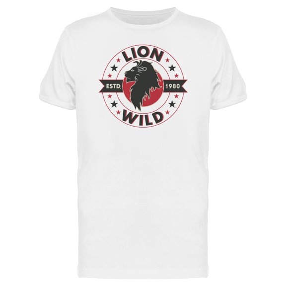 Lion Logo Estd 1980 Wild T-Shirt Men -Image by Shutterstock, Male Medium