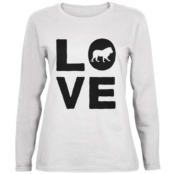 Lion Love Series Ladies' Relaxed Jersey Long-Sleeve Tee White MD