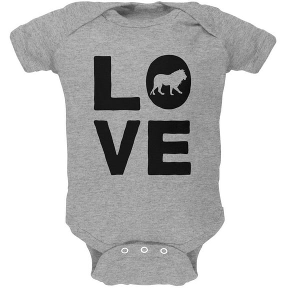 Lion Love Series Soft Baby One Piece Heather 12-18 M